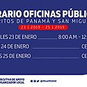Oficinas públicas cerrarán del 23 al 25 de enero por JMJ Oficinas públicas cerrarán del 23 al 25 de enero por JMJ