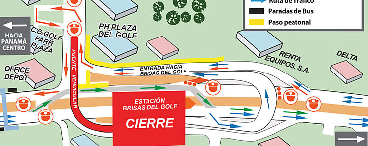 Desvos por montaje de la segunda fase de la pasarela de estacin Brisas del Golf 