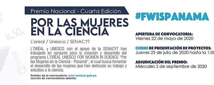Abierto Premio Nacional LOral  UNESCO Por las Mujeres en la Ciencia 2020