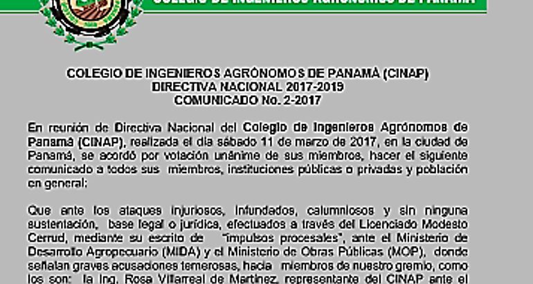 comunicado CINAP