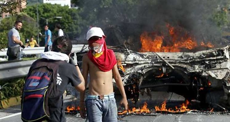 Manifestantes en Venezuela 