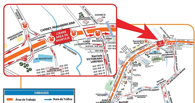 Cierre de la Carretera Panamericana por montaje de vigas