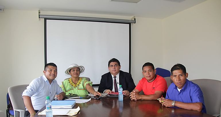 Dirigentes de la Comarca NgbeBugl reunidos con Secretario General del MOP