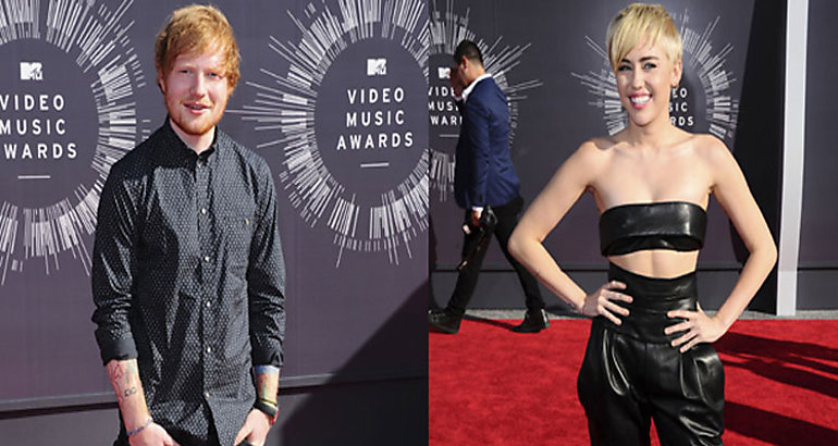 Ed Sheeran y Miley Cyrus 