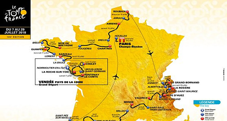 Recorrido del Tour de Francia2018