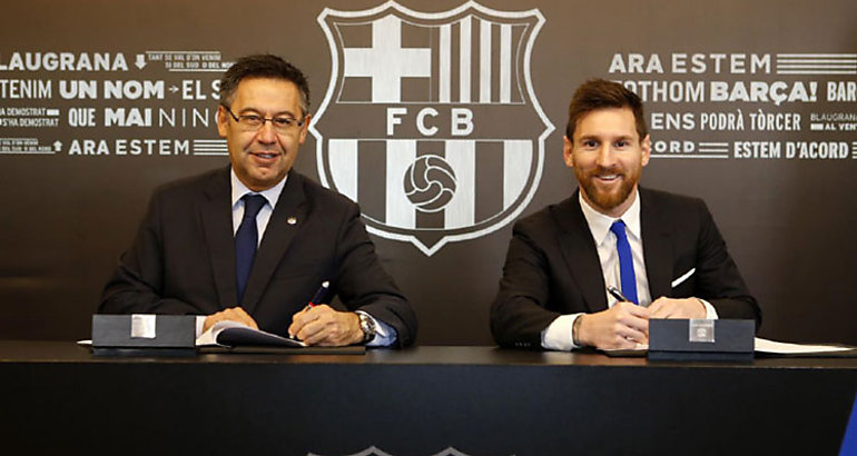 Messi ampla su contrato con Barcelona