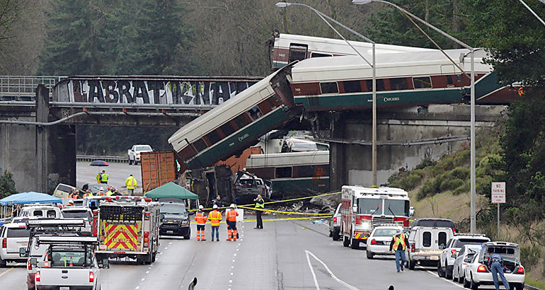 El tren que descarril en EEUU 