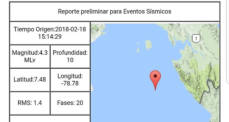 Sismo de 49 en la provincia de Darin 