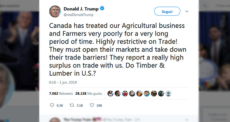 Trump acusa a Canad de comercio restrictivo tras imponerle aranceles