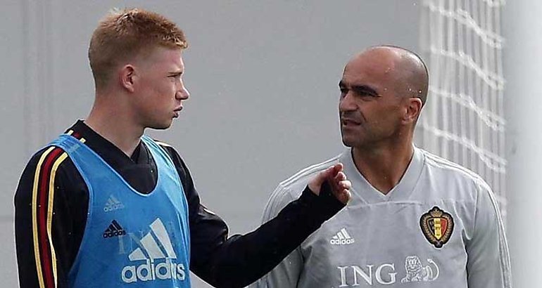 Roberto Martnez y Kevin De Bruyne