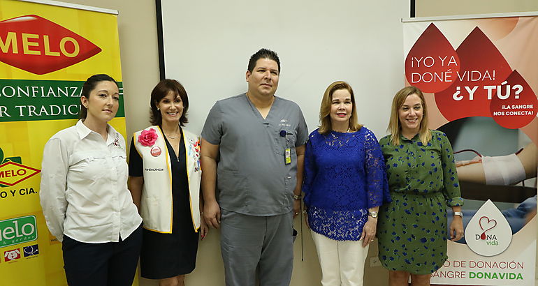 Macarena de la Rubia de Programa Dona Vida Connie Cardoze de Fundacancer Abdiel Cubilla del Instituto Oncolgico Nacional Laury de Alfaro de Grupo Melo y Marcella Vallario de Fundacin Felipe Motta