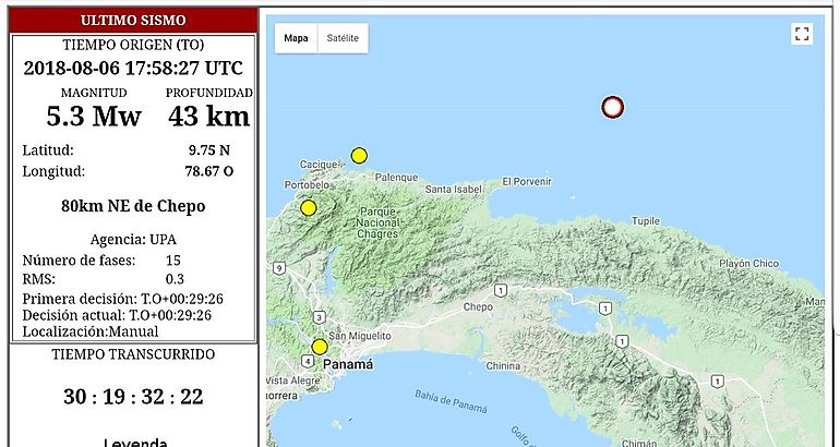 Sismo de magnitud 53 en Chepo