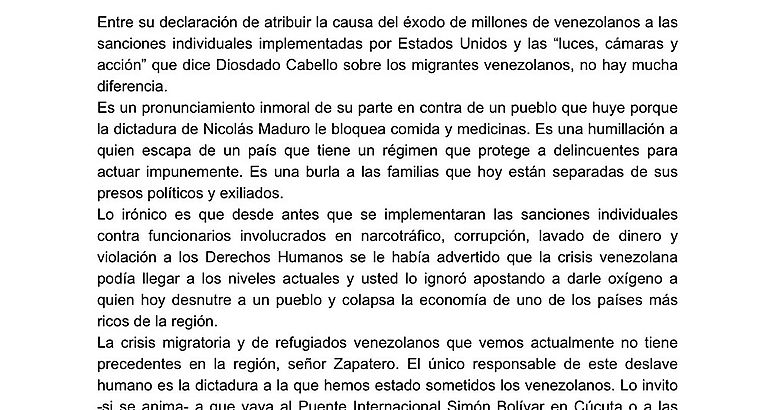 carta abierta a Zapatero