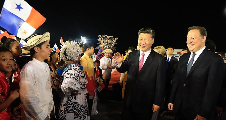 Presidente Xi Jinping a su llegada a Panam