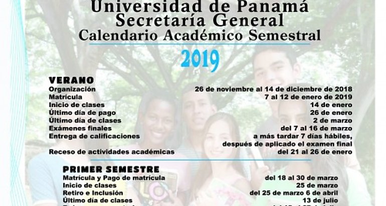 Universidad de Panam establece calendario acadmico del 2019