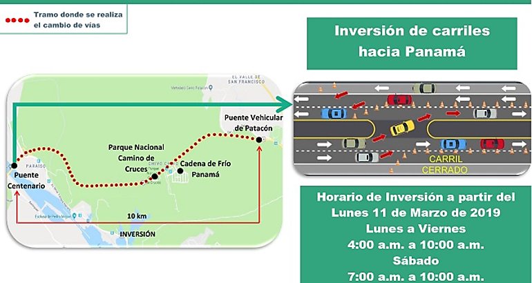 Este lunes 11 de marzo se realizar inversin de carriles en la va Centenario