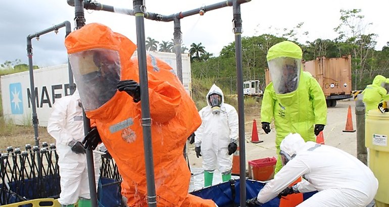 Realizan simulacro sobre derrame de sustancia qumicas 