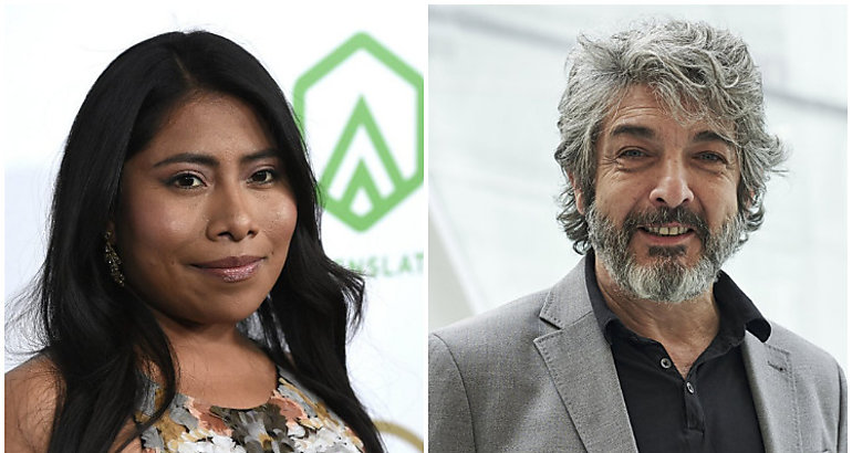 Yalitza Aparicio protagonista de la cinta mexicana Roma y Ricardo Darn