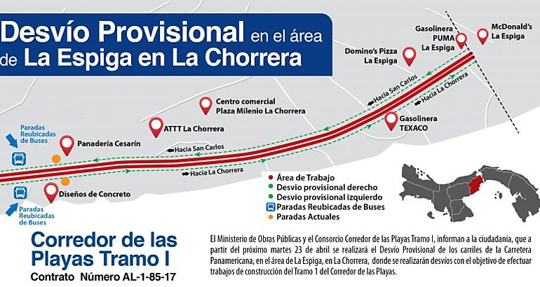 Desvo provisional en el rea de La Espiga de La Chorrera