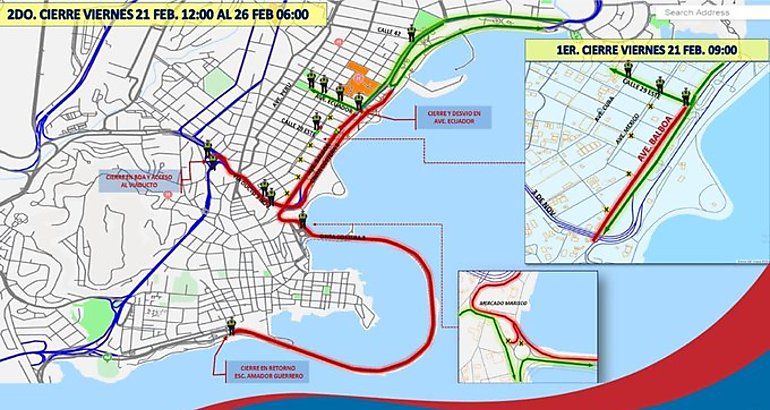 Cierre total de la Cinta Costera ser del 21 al 26 de febrero