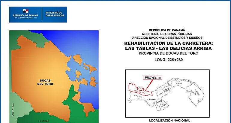 Homologan proyecto de Rehabilitacin de la Carretera Las Tablas  Las Delicias Arriba provincia de Bocas del Toro