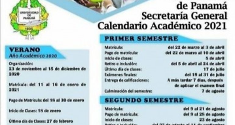 Universidad de Panam presenta calendario acadmico 2021