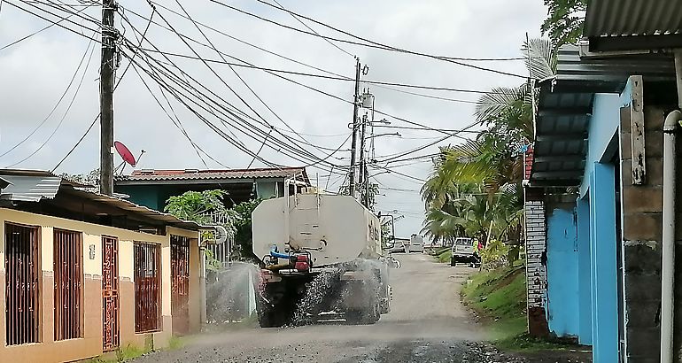 Avanza rehabilitacin de calles en la comunidad La Verbena provincia de Coln