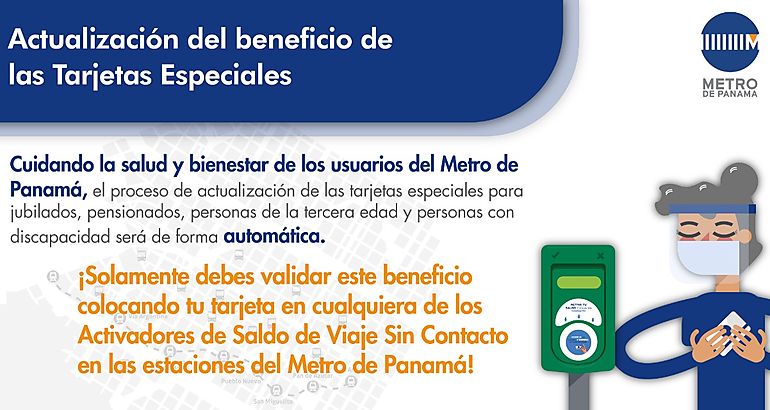 Beneficio de tarjeta especial del Metro de Panam se extender automticamente