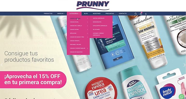 Adquiere tus productos de cuidado personal en PRUNNY a tan solo un click