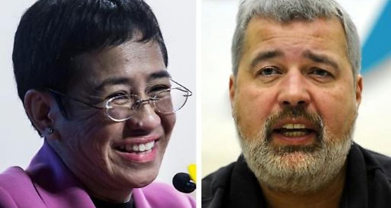  Maria Ressa de Filipinas y Dimitri Muratov