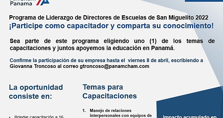 Programa de Liderazgo de Directores de Escuelas de San Miguelito 2022